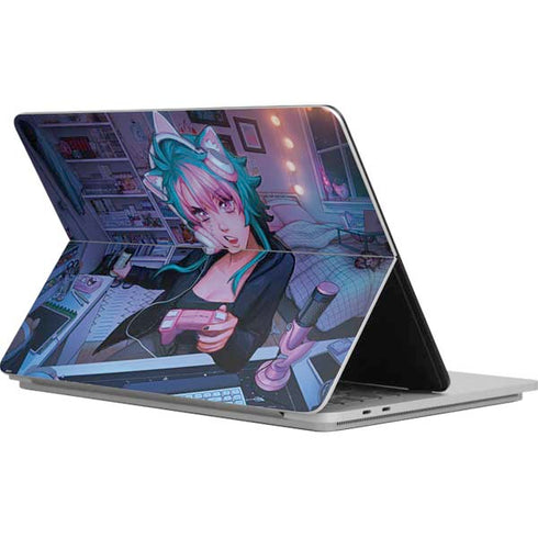 Anime Catgirl Gamer Nerd by Ivy Dolamore Surface Laptop Studio Skin